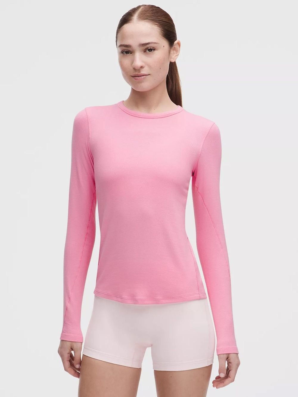 Lululemon Hold Tight Ribbed Long Sleeve Crewneck Shirt - New Candy Cloud NWT